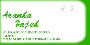 aranka hajek business card